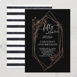 Roos Gold Floral 50 en 50 jaar oud Kaart