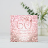 Roos Gold Floral 60th Birthday Glam Lights (Staand voorkant)