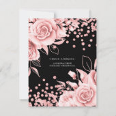 Roos Gold Floral 60th Save the Date Black Kaart (Achterkant)