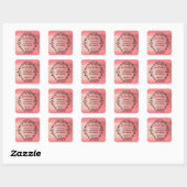 Roos Gold Floral Afstuderen sparen de datum Vierkante Sticker (Vel)
