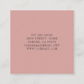 Roos Gold Floral Banner Event Planner Vierkante Visitekaartje (Achterkant)