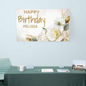 Roos Gold Floral Birthday Spandoek (Beurs)