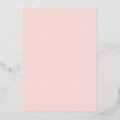 Roos Gold Floral Blush Waterverf Baptisme Folie Uitnodiging (Achterkant)