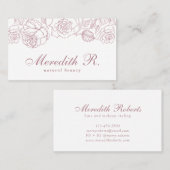 Roos Gold Floral Border Elegant Signature Script Visitekaartje (Voorkant / Achterkant)