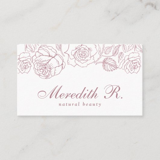 Roos Gold Floral Border Elegant Signature Script Visitekaartje (Voorkant)