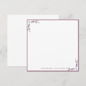 Roos Gold Floral Border Notitiekaartje (Voorkant / Achterkant)