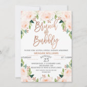 Roos Gold Floral Brunch Bubble Bridal Invitation Kaart (Voorkant)