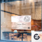 Roos Gold Floral Butterfly | QR-code openingstijde Raamsticker (Cafe Raam)