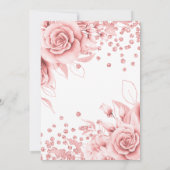 Roos Gold Floral & Confetti 30e verjaardag Kaart (Achterkant)