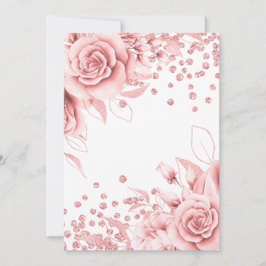 Roos Gold Floral & Confetti 30e verjaardag Kaart (Achterkant)