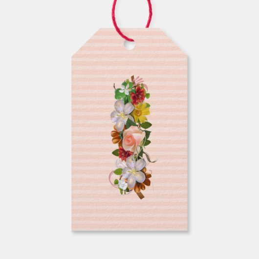 Roos Gold Floral Display Weddenschap Gift Label Cadeaulabel (Achterkant)