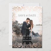 Roos Gold Floral Elegant Wedding Save the Date Kaart (Voorkant)