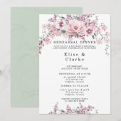 Roos Gold Floral en Eucalyptus repetitie Kaart (Voorkant / Achterkant)