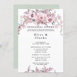 Roos Gold Floral en Eucalyptus repetitie Kaart