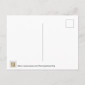 Roos Gold Floral en Linen Wedding Aankondigingskaart (Achterkant)