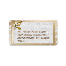 Roos Gold Floral en Linen Wedding Etiket