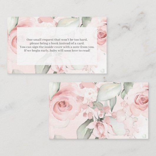 Roos Gold Floral Enclosure Card Informatiekaartje (Voorkant / Achterkant)