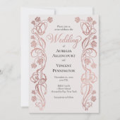 Roos Gold Floral Fairytale Wedding Kaart (Voorkant)