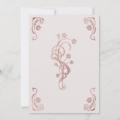 Roos Gold Floral Fairytale Wedding Kaart (Achterkant)