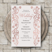 Roos Gold Floral Fairytale Wedding Kaart