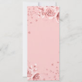 Roos Gold Floral Glitter 30e Verjaardagsprogramma' Kaart (Achterkant)