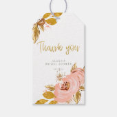Roos Gold Floral Glitter Vrijgezellenfeest Favor T Cadeaulabel (Voorkant)