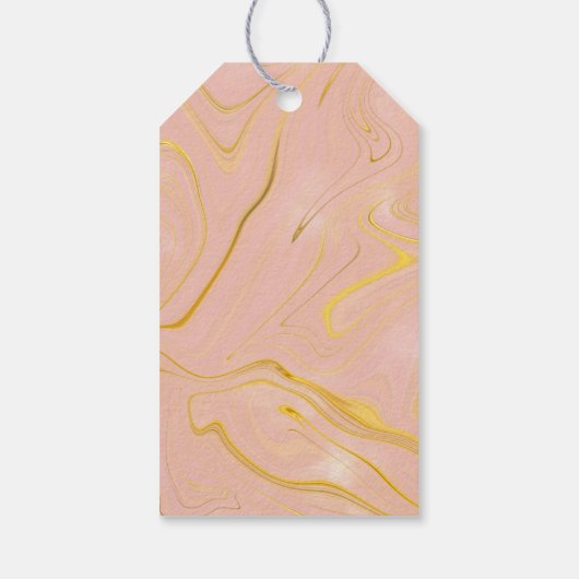 Roos Gold Floral Glitter Vrijgezellenfeest Favor T Cadeaulabel (Achterkant)