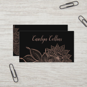 Roos Gold Floral Henna Visitekaartje