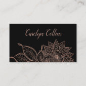 Roos Gold Floral Henna Visitekaartje (Voorkant)