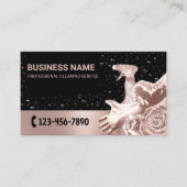 Roos Gold Floral House Cleaning Maid Service Visitekaartje (Voorkant)