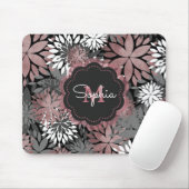 Roos Gold Floral Illustration Pattern Muismat (Met muis)