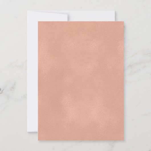 Roos Gold Floral Line Art Bridal Shower Kaart (Achterkant)