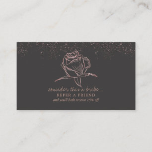 Roos Gold Floral-Logo Aanbevelingskaartje