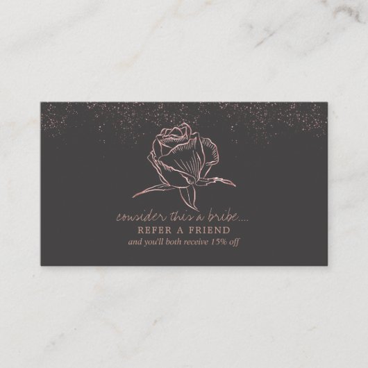 Roos Gold Floral-Logo Aanbevelingskaartje (Voorkant)