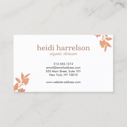 Roos Gold Floral-Logo op zwart Visitekaartje (Achterkant)