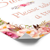 Roos Gold Floral Love is Sweet Wedding Sign Poster (Hoek)