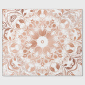 Roos Gold Floral Mandala Cadeaupapier (Vlak)