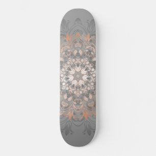Roos Gold Floral Mandala Girly Skateboard