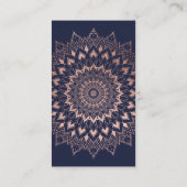 Roos gold floral mandala navy blue yoga instructeu visitekaartje (Achterkant)