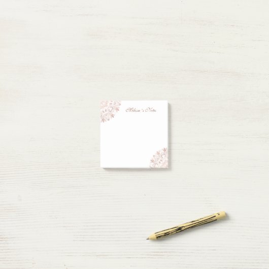 Roos Gold Floral Mandala Post-it® Notes (Op bureau)