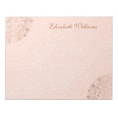 Roos Gold Floral Mandala Post-it Notes Notitieblok (Voorkant)