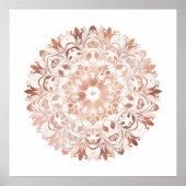 Roos Gold Floral Mandala Poster (Voorkant)