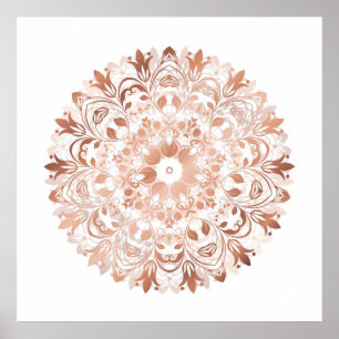 Roos Gold Floral Mandala Poster