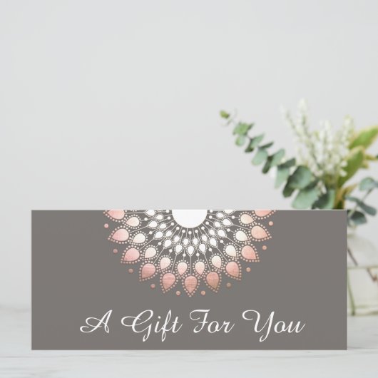 Roos Gold Floral Mandala Spa Cadeaubon (Staand voorkant)