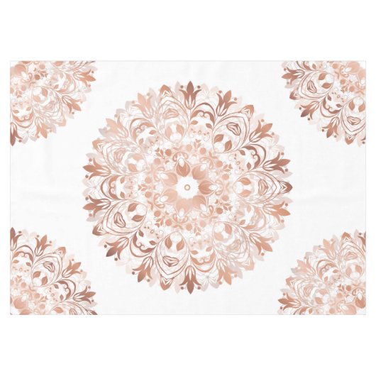 Roos Gold Floral Mandala Tafelkleed (Voorkant (Horizontaal))