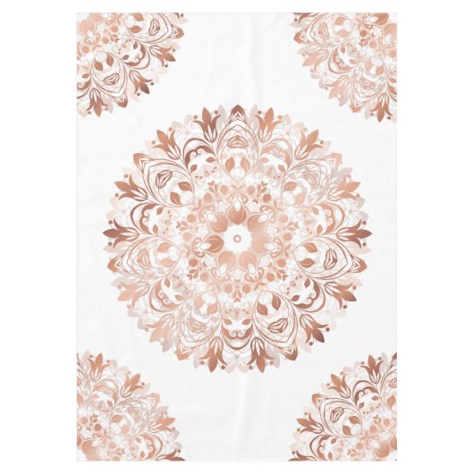 Roos Gold Floral Mandala Tafelkleed (Voorkant)