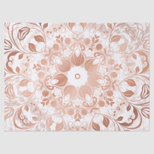 Roos Gold Floral Mandala Tissuepapier (Voorkant)