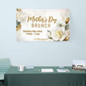 Roos Gold Floral | Moederdag Brunch Spandoek (Beurs)