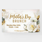 Roos Gold Floral | Moederdag Brunch Spandoek (Horizontaal)