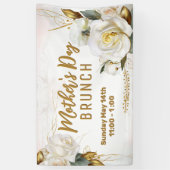 Roos Gold Floral | Moederdag Brunch Spandoek (Verticaal)